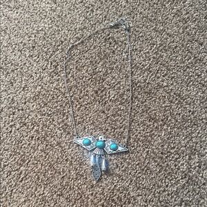 Silver and Turquoise Pendant Necklace